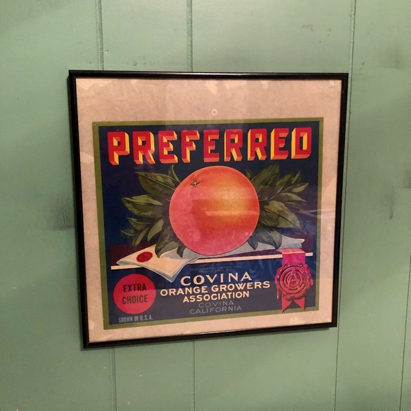 Preferred Brand VINTAGE California Orange Crate Label 1940s Style Advertising - Picture 1 of 4